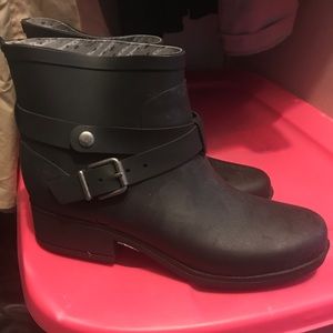 Biker style rain boots